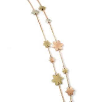 14k Yellow, Rose Gold and Argentium Silver Dainty Daisy Necklace