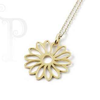9k Yellow and White Gold 'Rosie' Daisy Pendant