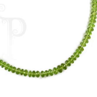 9k Yellow Gold Faceted Peridot Bead Necklace