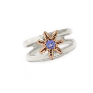 Sterling Silver and 9k Rose Gold 'Kirsty' Daisy Ring