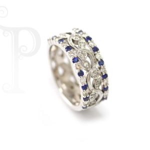 18k White Gold and Sapphire Eternity Rings