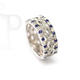 18k White Gold and Sapphire Eternity Rings