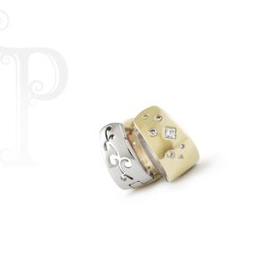 9k Yellow and White Gold Exchangeable Diamond Huggie Earrings