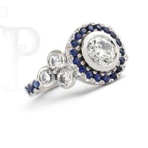 18k White Gold Sapphire and Diamond Ring