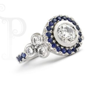 18k White Gold Sapphire and Diamond Ring