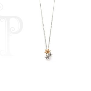 18k White and Rose Gold Bernadette Trilogy Daisy Pendant