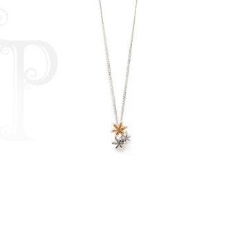 18k White and Rose Gold Bernadette Trilogy Daisy Pendant