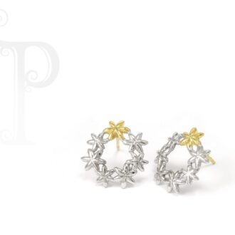 18k White and Rose Gold 'Bernadette Circle of Life Daisy Earrings