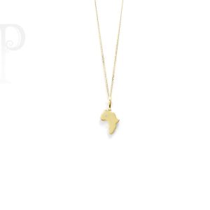 9K Yellow Gold Africa Diamond Pendant excl Chain