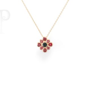 9K Rose Gold Rhodalite & London Blue Topaz Pendant
