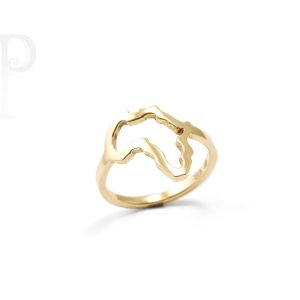 9K Yellow Gold Africa Ring