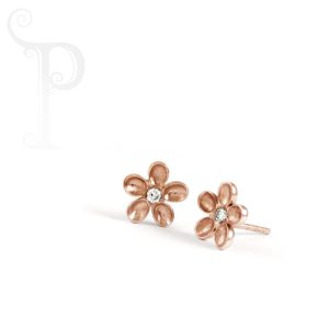 9k Rose Gold and Diamond Large Daisy Earrings