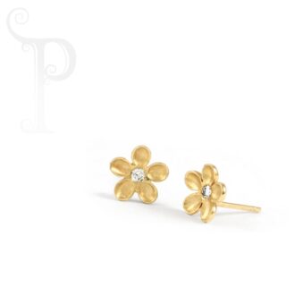 9k Yellow Gold and Diamond Large Daisy Earrings