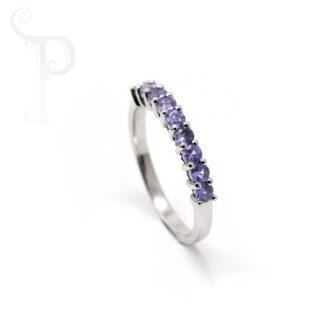 9k White Gold Tanzanite Eternity Ring
