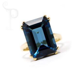 9k Yellow Gold London Blue Topaz ring