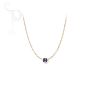 9K Yellow Gold Sapphire Slider Pendant
