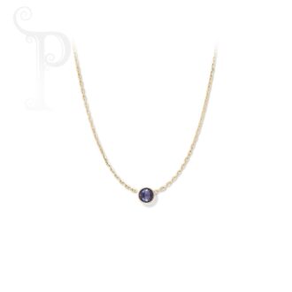 9K Yellow Gold Sapphire Slider Pendant