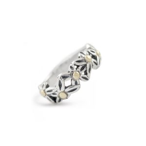 Sterling Silver and 9k Rose Gold 'Diane' Daisy Ring