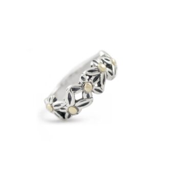 Sterling Silver and 9k Rose Gold 'Diane' Daisy Ring