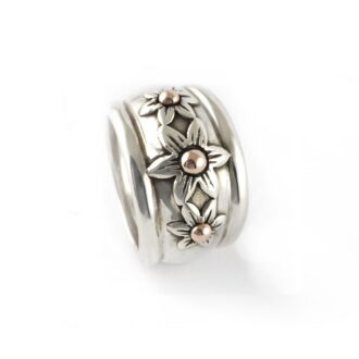 Sterling Silver and 9k Rose Gold 'Maryanna' Daisy Ring