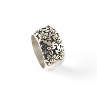 Sterling Silver and 9k Rose Gold 'Algoma' Daisy Ring