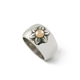 Sterling Silver & 9k Rose Gold 'Marguerite' Daisy Ring