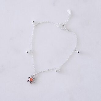 Silver Single Daisy charm bracelet