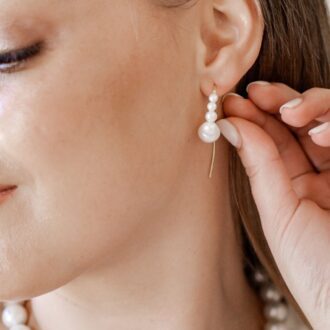 Opulent Freshwater Pearl Hoop Drop Earrings